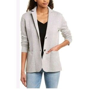 J.Crew Merino Wool Knit Sweater Blazer Jacket Size Small Gray Style F4493